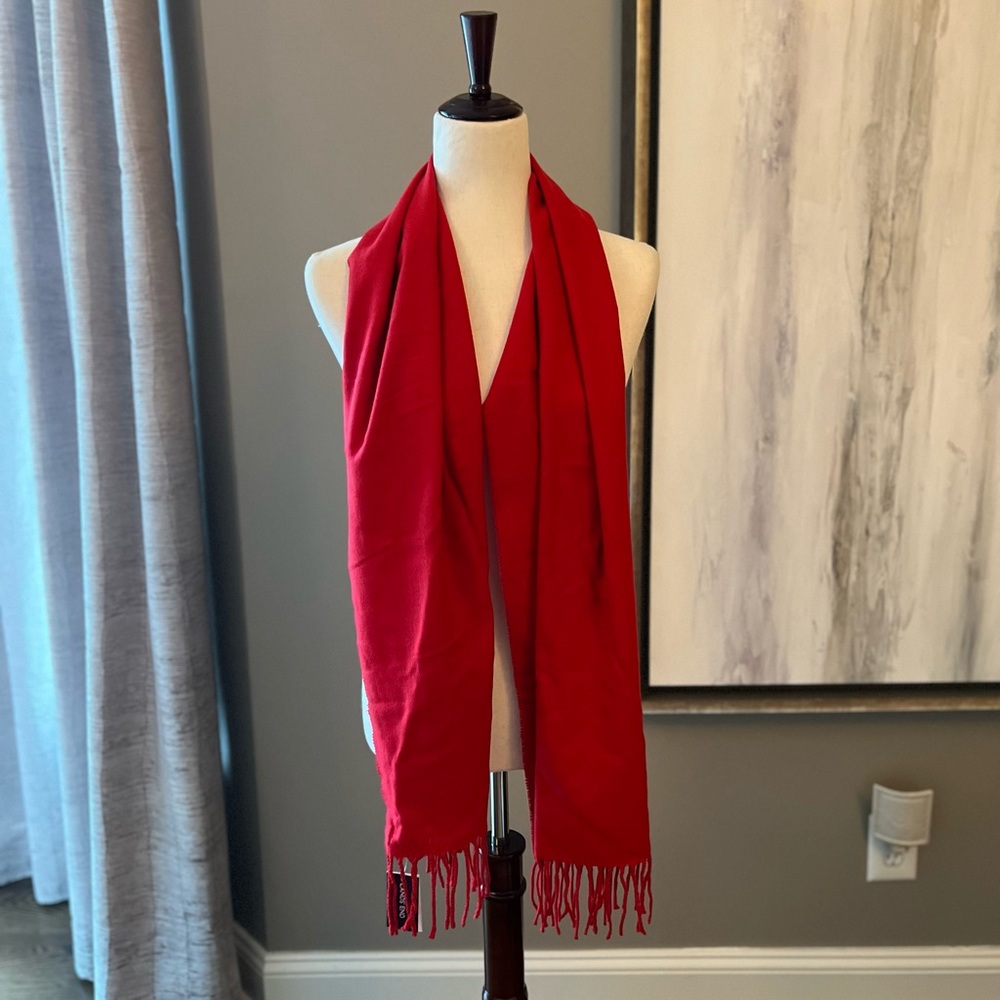 Lands End red scarf with tags